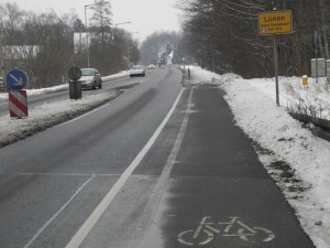 Ortsdurchfahrt von Beckinghausen Januar 2013