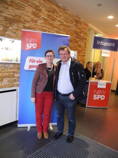 Europaabgeordnete Birgit Sippel und Udo Kath vor Beginn des politischen Aschermittwochs der SPD in Schwerte