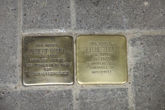 Die Stolpersteine für Albert und Helene Bruch, Jägerstraße 45A